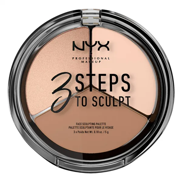 NYX Professional Makeup contour paleta v kamnu - 3 Steps To Sculpt Face Sculpting Palette – Fair (3STS01)
