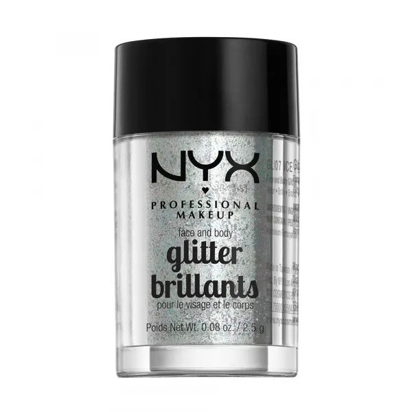 NYX Professional Makeup bleščice za obraz in telo - Face & Body Glitter – Ice (GLI07)