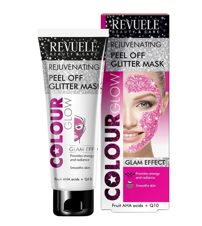 Revuele maska za obraz - Rejuvenating Peel-off Glitter Mask - Color Glow - Pink