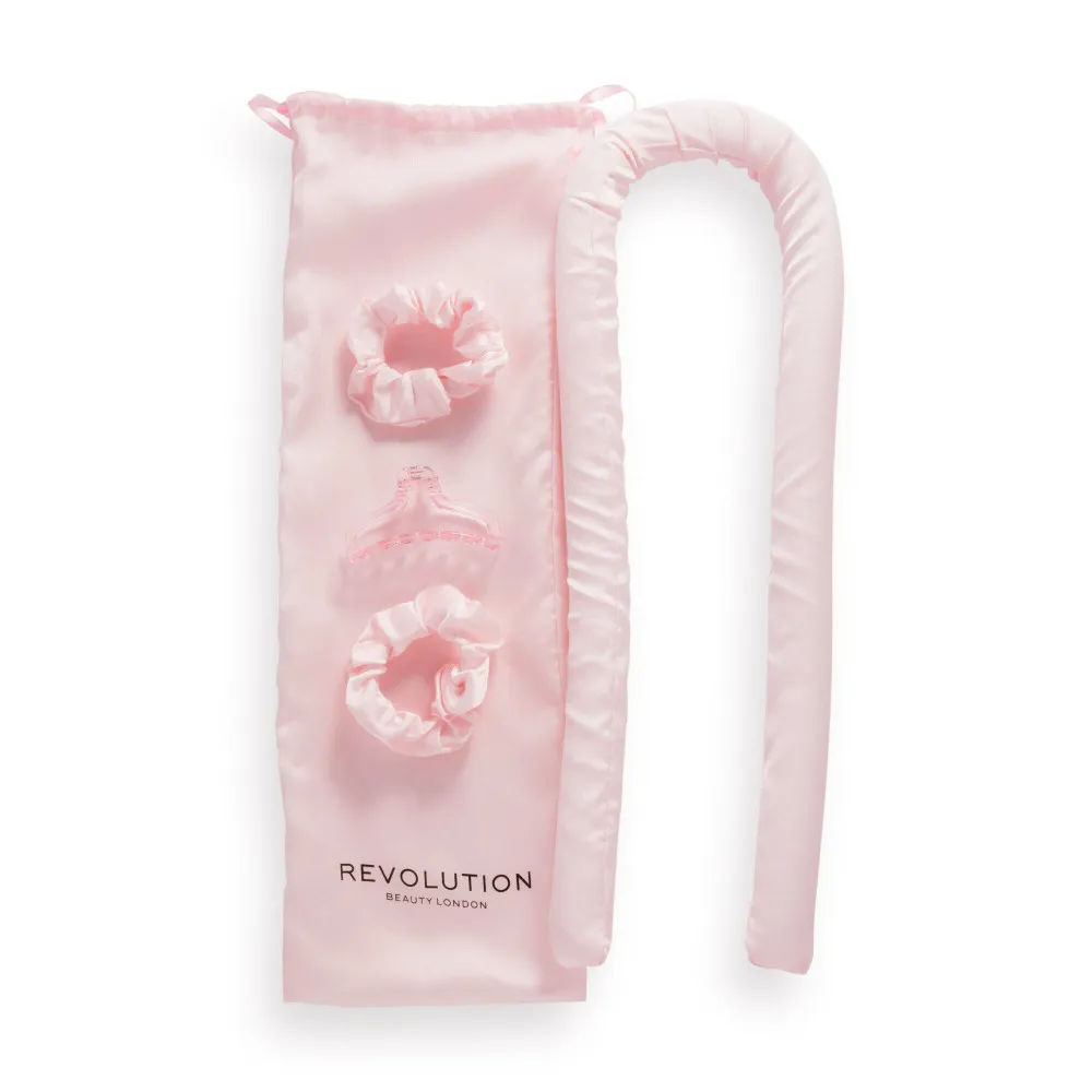 Revolution Haircare set za oblikovanje kodrov - Curl Enhancer Satin Curling - Ribbon Pink
