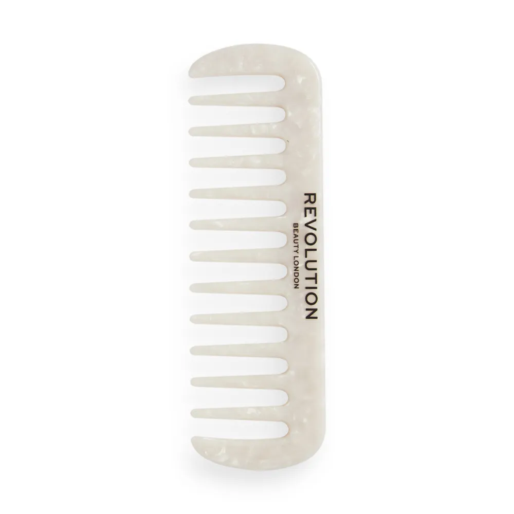Revolution Haircare glavnik za razčesavanje kodrov - Natural Curl Wide Tooth Comb - White