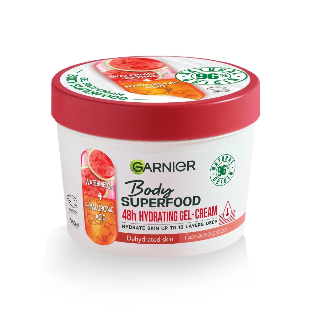 Garnier Body krema za telo - Superfood Hydrating Gel Cream - Watermelon & Hyaluronic Acid