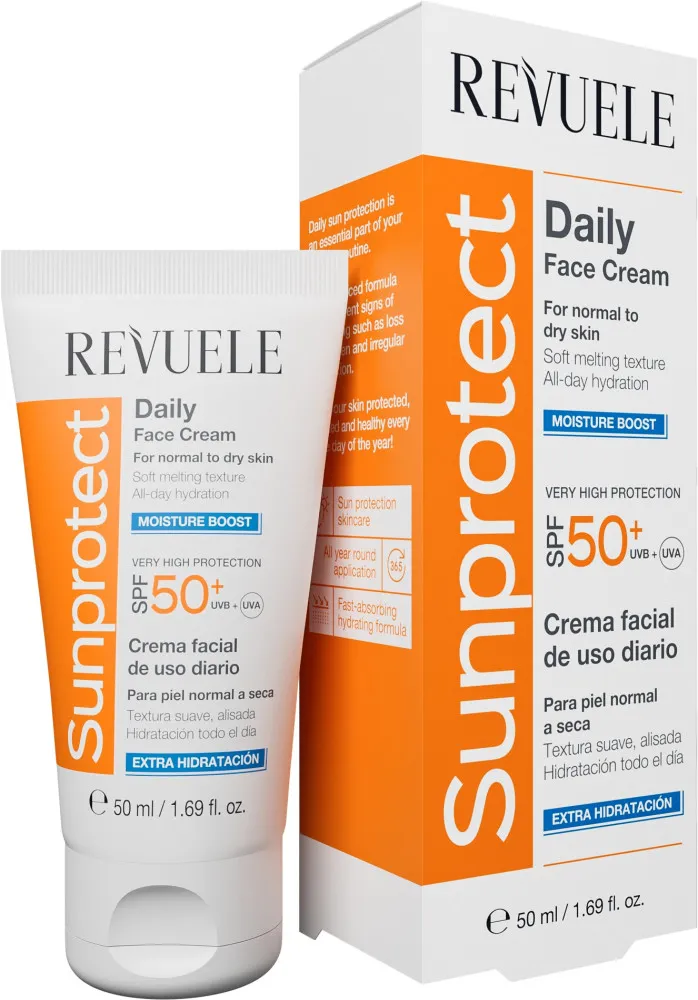 Revuele dnevna krema za obraz z zaščitnim faktorjem SPF 50+ - Sunprotect Daily Face Cream - Moisture Boost SPF 50+