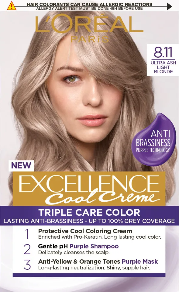 L’Oréal Paris barva za lase - EXCELLENCE Cool Cremes - 8.11 Ultra Ash Light Blonde