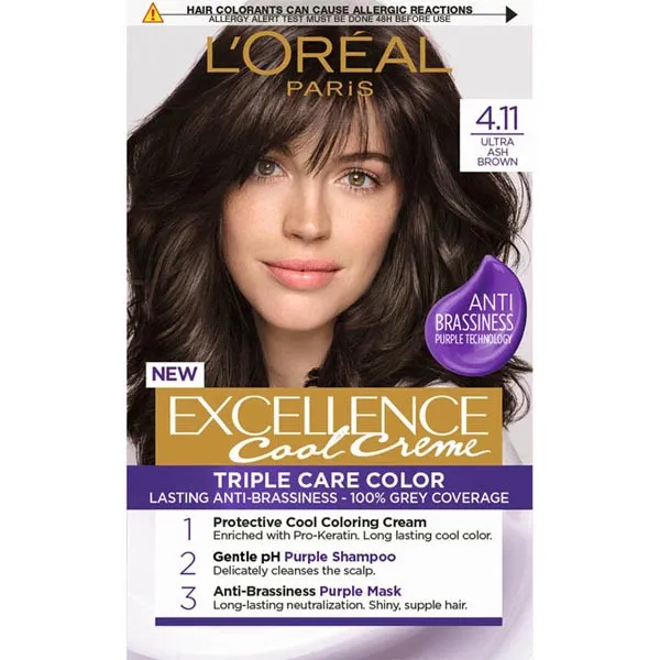 L’Oréal Paris barva za lase - EXCELLENCE Cool Cremes - 4.11 Ultra Ash Brown
