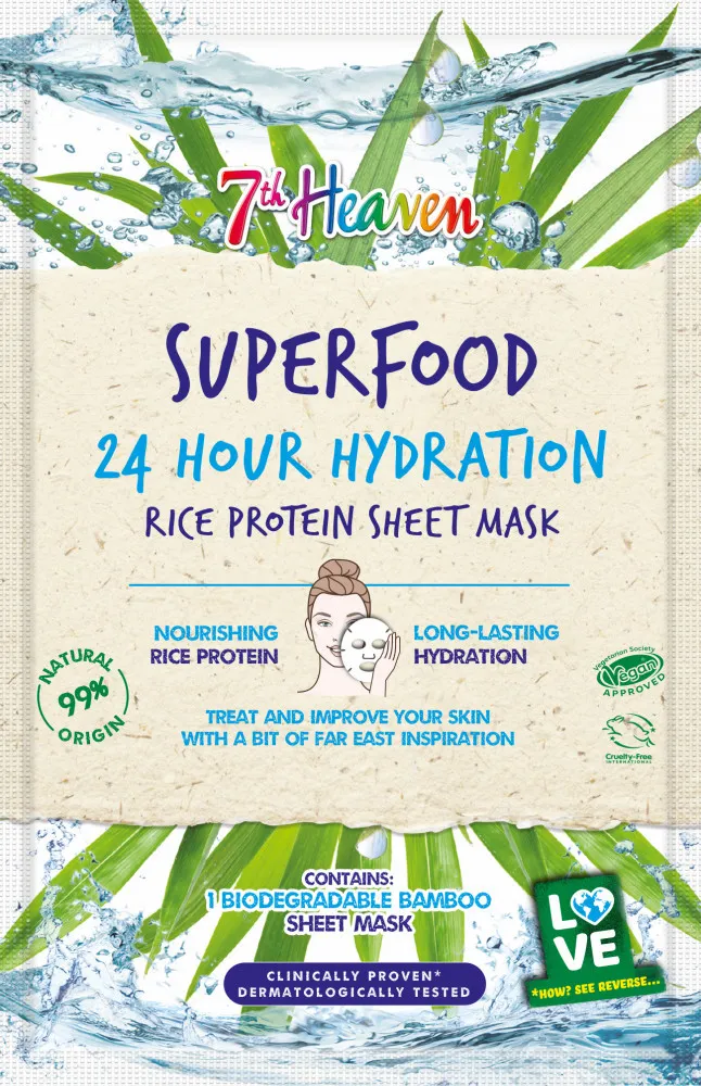 Montagne Jeunesse negovalna maska - 24H Hydration Rice Protein Sheet Mask 