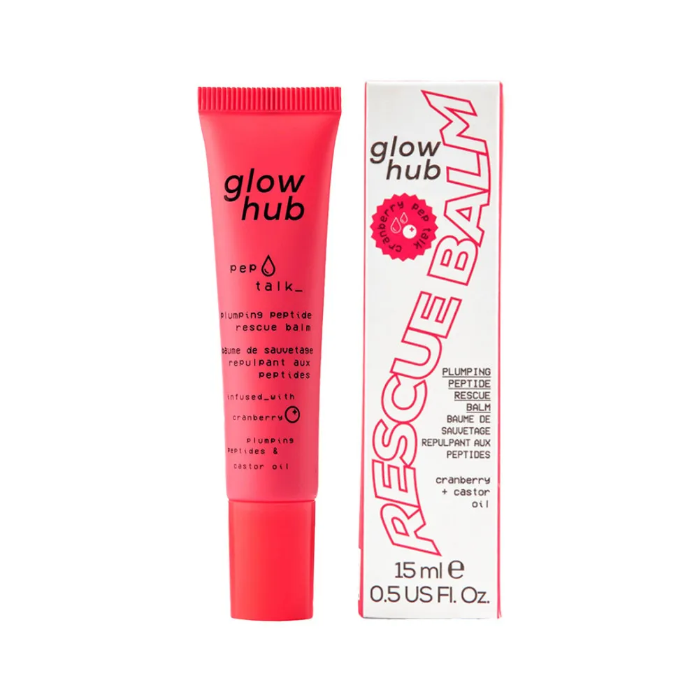 Glow Hub balzam za ustnice - Pep Talk Plumping Peptide Rescue Balm - Cranberry