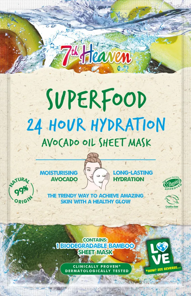 Montagne Jeunesse negovalna maska - 24H Hydration Avocado Oil Sheet Mask 