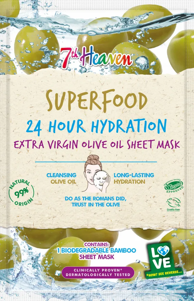 Montagne Jeunesse negovalna maska - Superfood Extra Virgin Olive Oil Sheet Mask