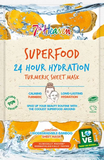 Montagne Jeunesse negovalna maska za obraz - Superfood 24 Hour Hydration Turmeric Sheet Mask