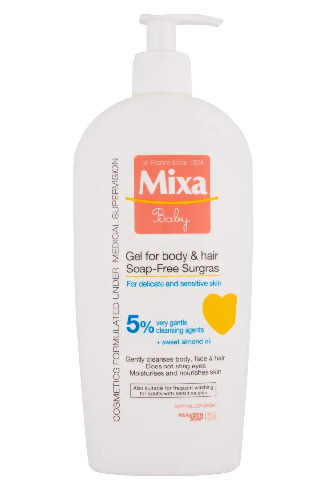Mixa Baby gel za kopanje brez mila, za lase in telo 2in1 - Shower Gel And Shampoo