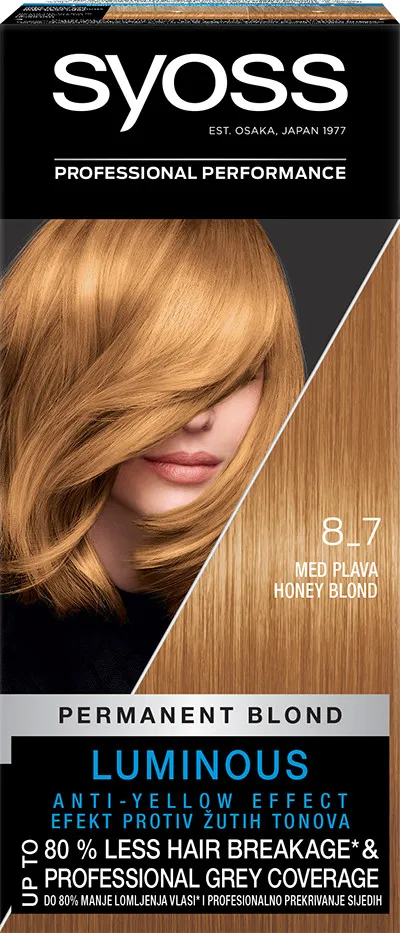 Syoss barva za lase - Permanent Coloration - 8_7 Honey Blond