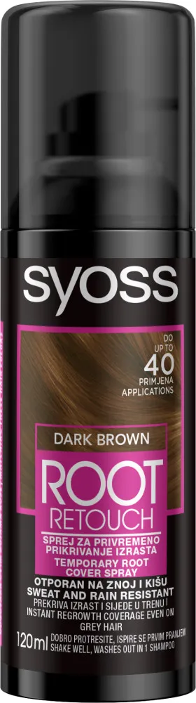Syoss sprej za prekrivanje lasnega narastka - Root Retoucher - Dark Brown
