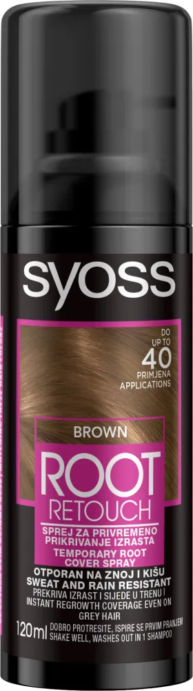 Syoss sprej za prekrivanje lasnega narastka - Root Retoucher - Brown