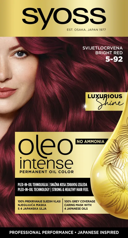 Syoss barva za lase - Oleo Intense Permanent Oil Color - 5-92 Bright Red