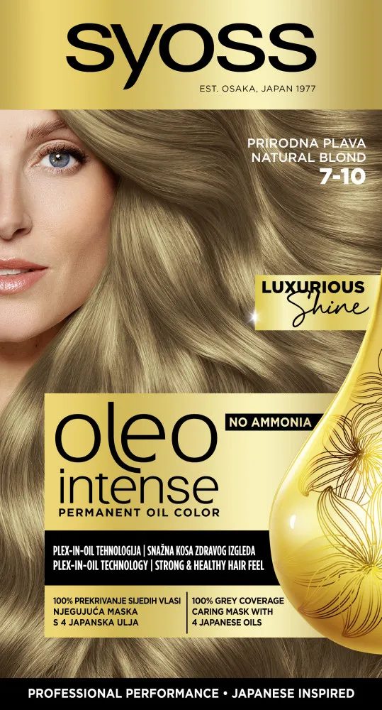 Syoss barva za lase - Oleo Intense Permanent Oil Color - 7-10 Natural Blond