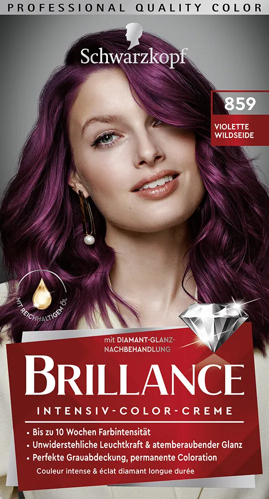 Schwarzkopf Brillance barva za lase - Intensive Color Cream - 859 Silky Purple