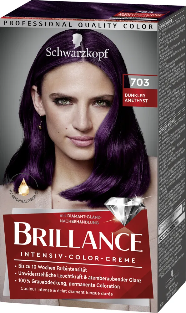 Schwarzkopf Brillance barva za lase - Intensive Color Cream - 703  Dark Amethyst