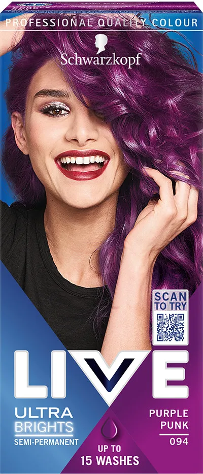 Schwarzkopf barva za lase - Live Ultra Brights Or Pastel - 094 Purple Punk