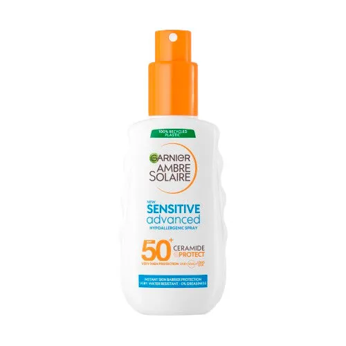 Garnier Ambre Solaire mleko v pršilu z zelo visoko zaščito pred soncem SPF50+ za občutljivo kožo - Sensitive Advanced Sun Spray SPF50+