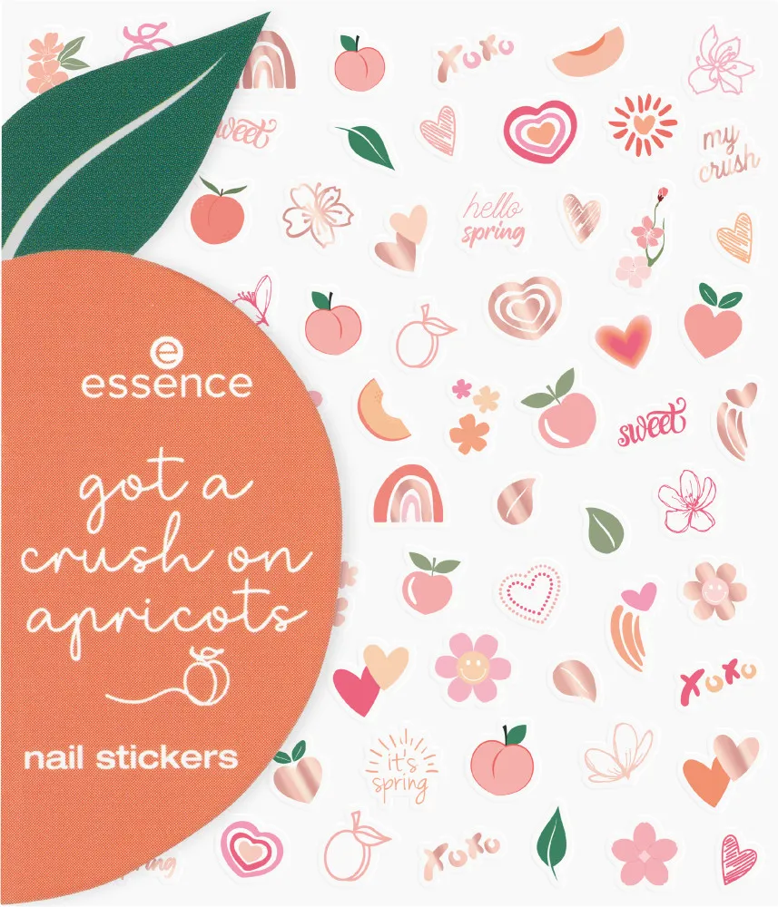 essence samolepilne nalepke za nohte - Got A Crush On Apricots Nail Stickers - 01 Apropos, Apricots...