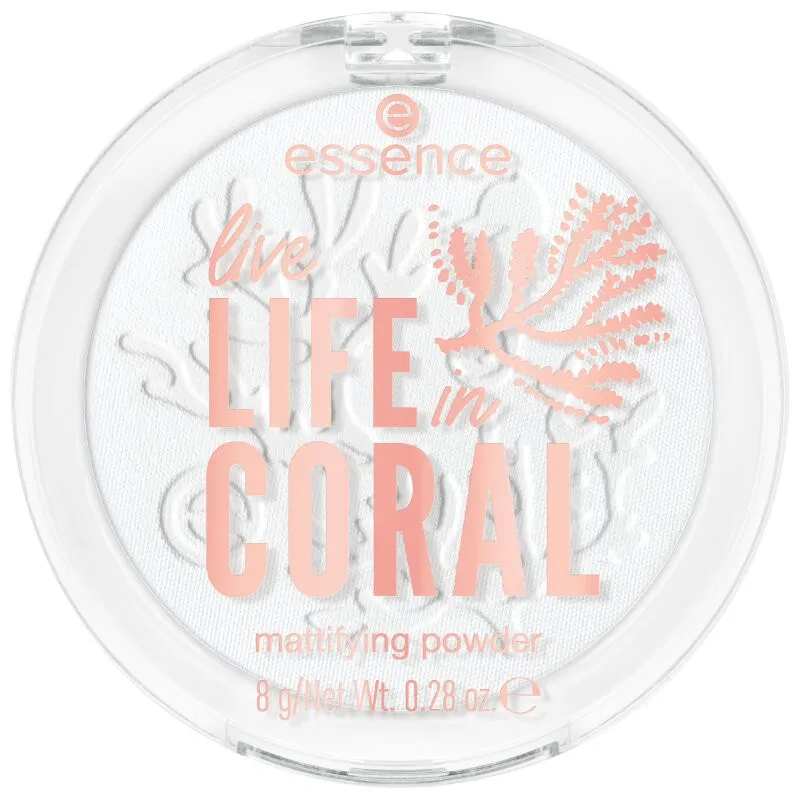 essence kompaktni puder - Live Life In Coral Mattifying Powder - 01 Smilin' From Shore To Reef!